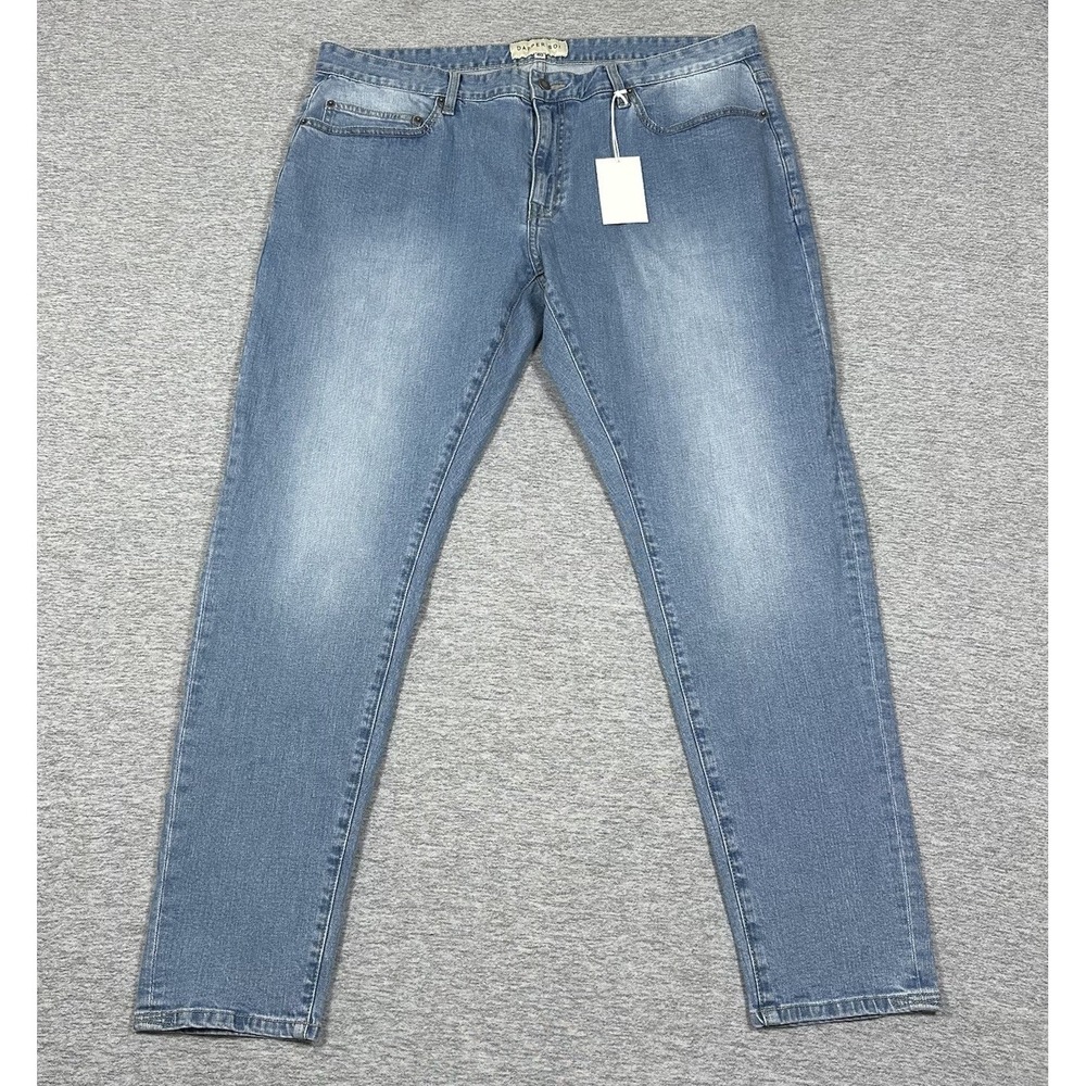 Dapper Boi Jeans Mens Size 40x32 Blue Denim Slim Tapered 5-Pocket Stretch NEW